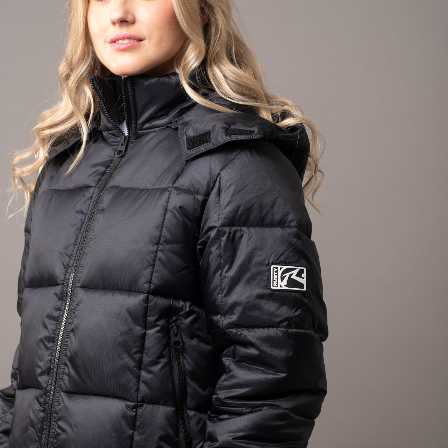 Campera Abrigo Rusty Hideout Puffer Coat Ld Black
