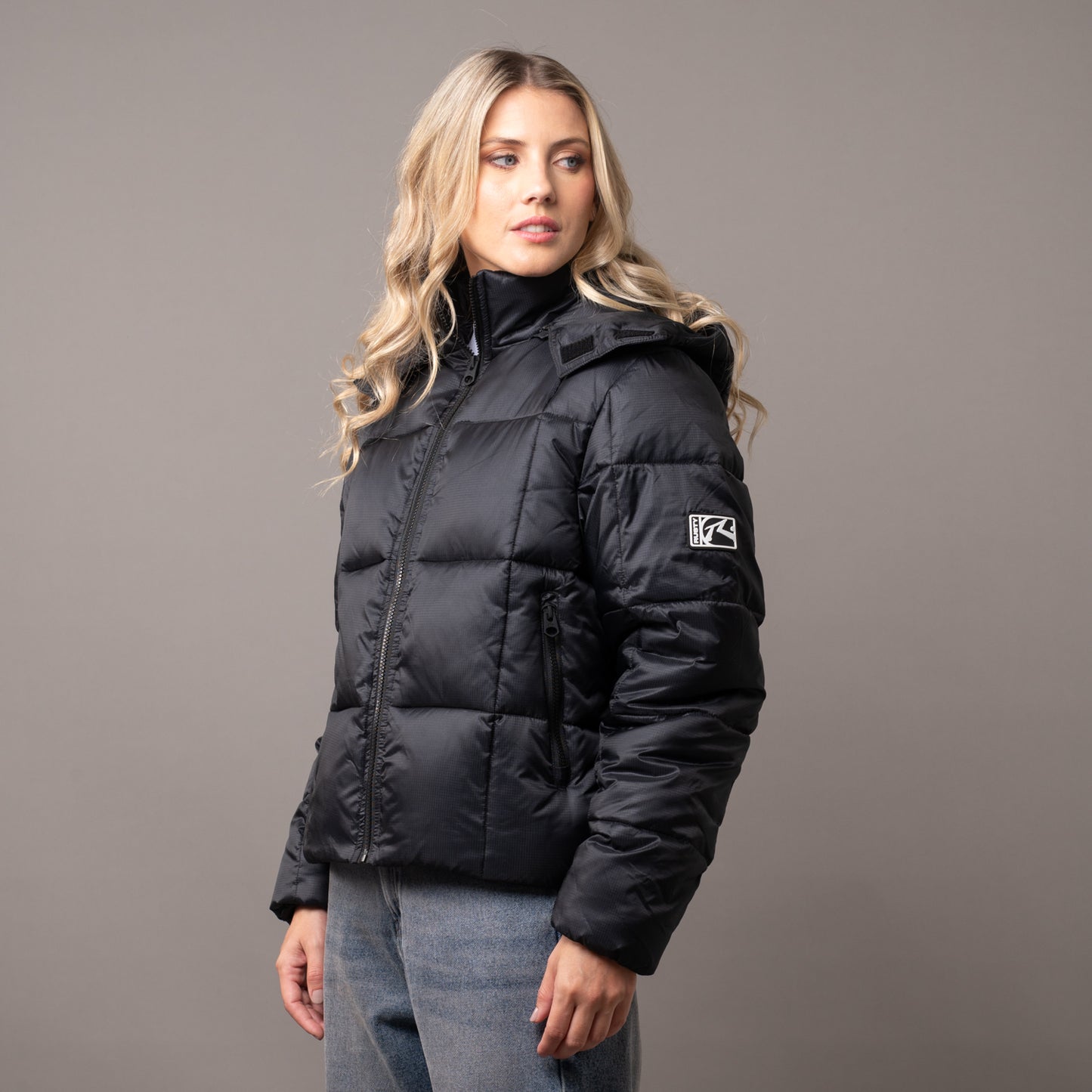 Campera Abrigo Rusty Hideout Puffer Coat Ld Black