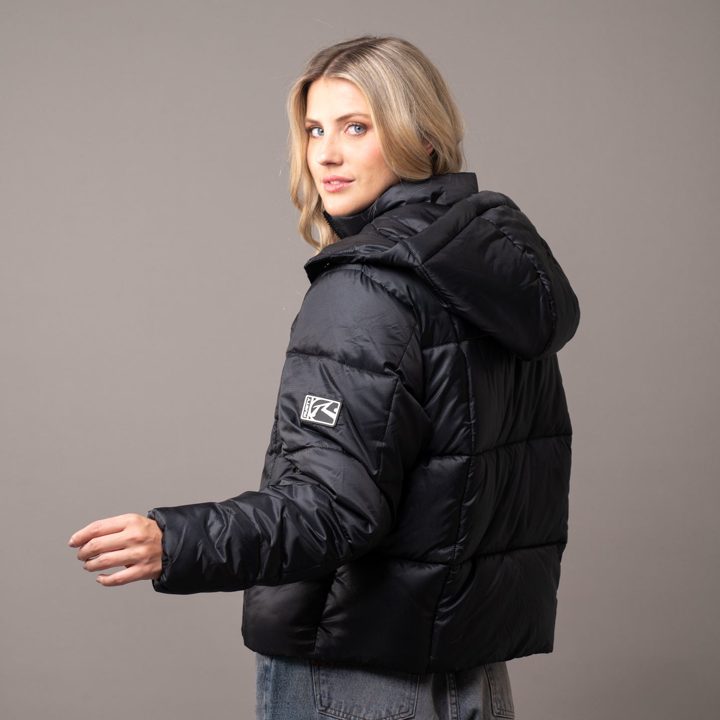 Campera Abrigo Rusty Hideout Puffer Coat Ld Black