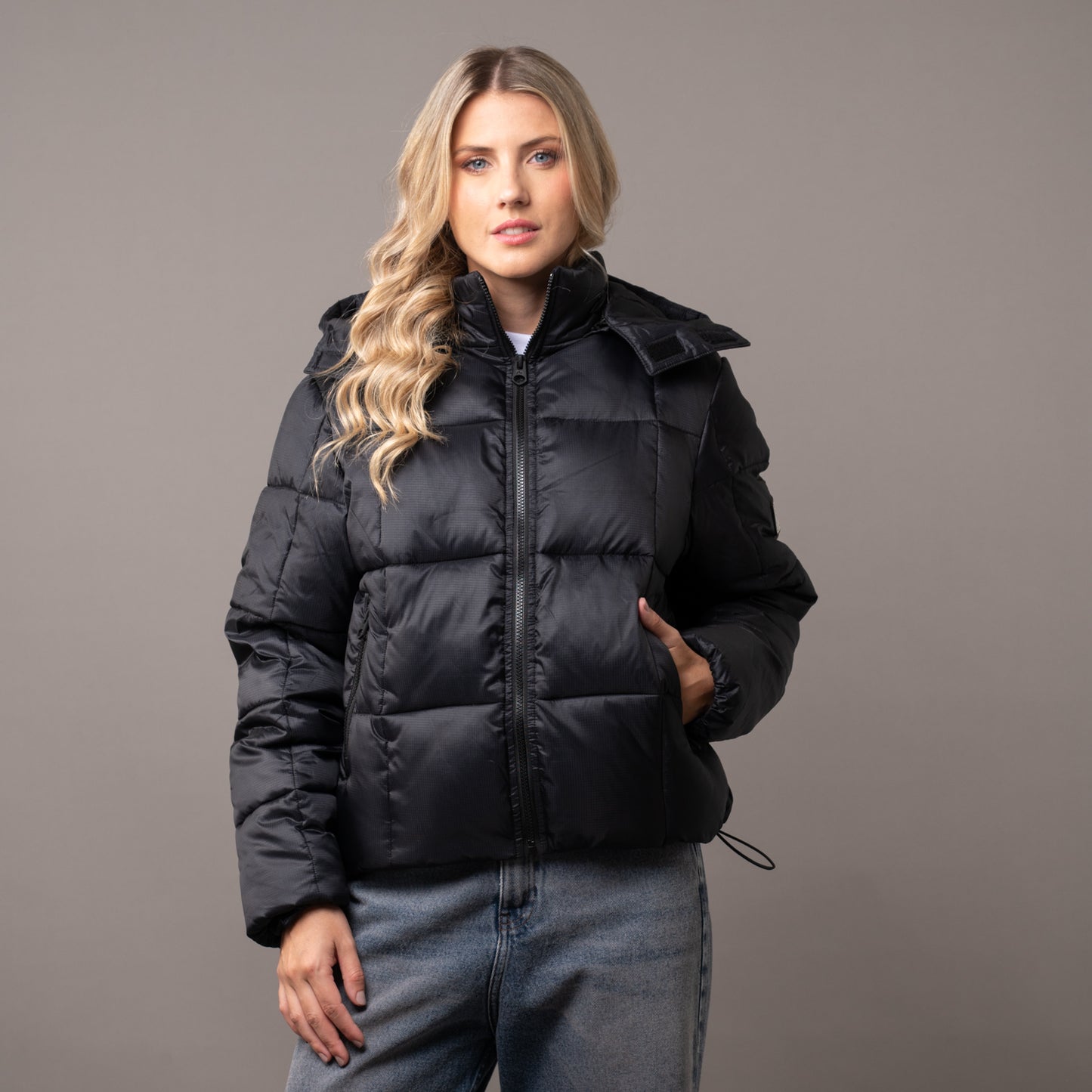 Campera Abrigo Rusty Hideout Puffer Coat Ld Black