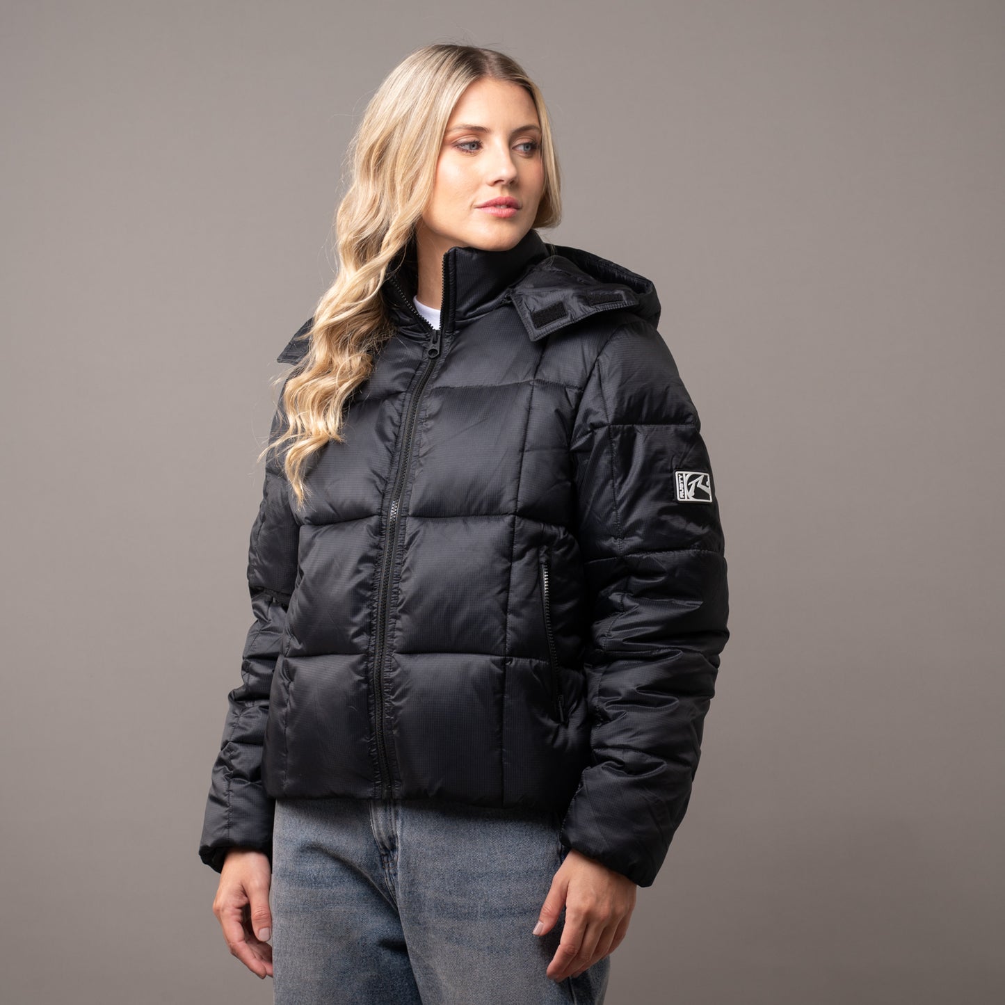 Campera Abrigo Rusty Hideout Puffer Coat Ld Black