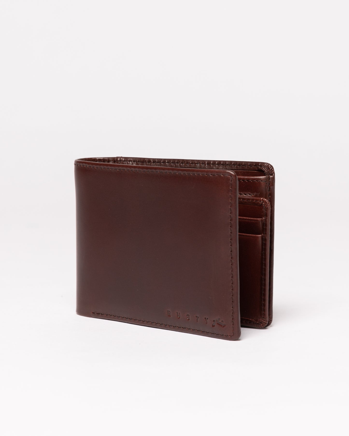 Billetera Rusty High River 2 Leather Wallet Dark Tan