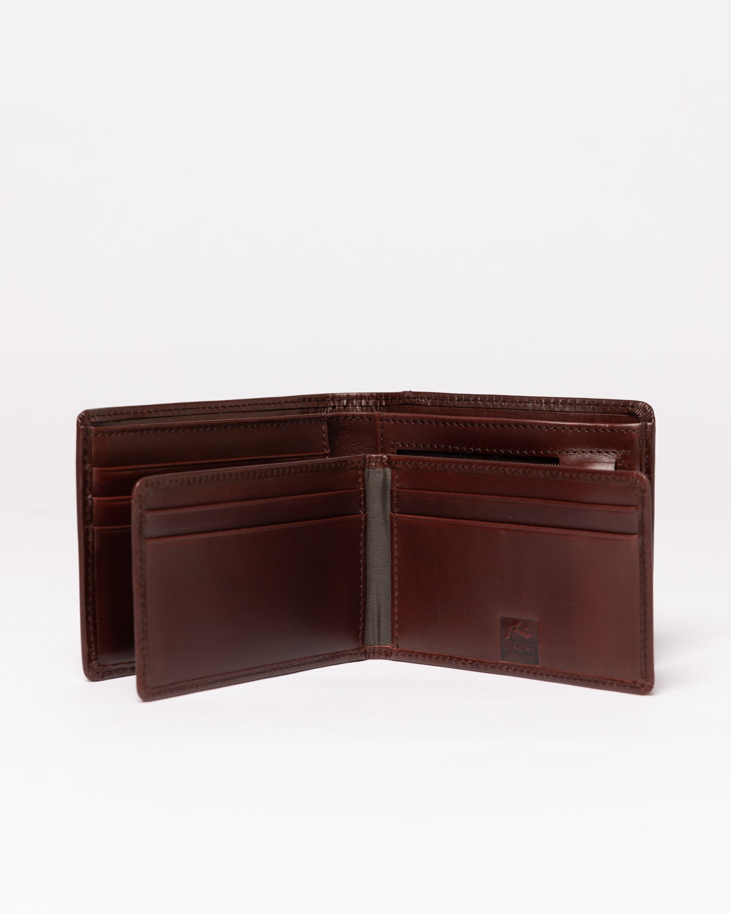 Billetera Rusty High River 2 Leather Wallet Dark Tan