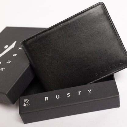 Billetera Rusty High River 2 Leather Negra