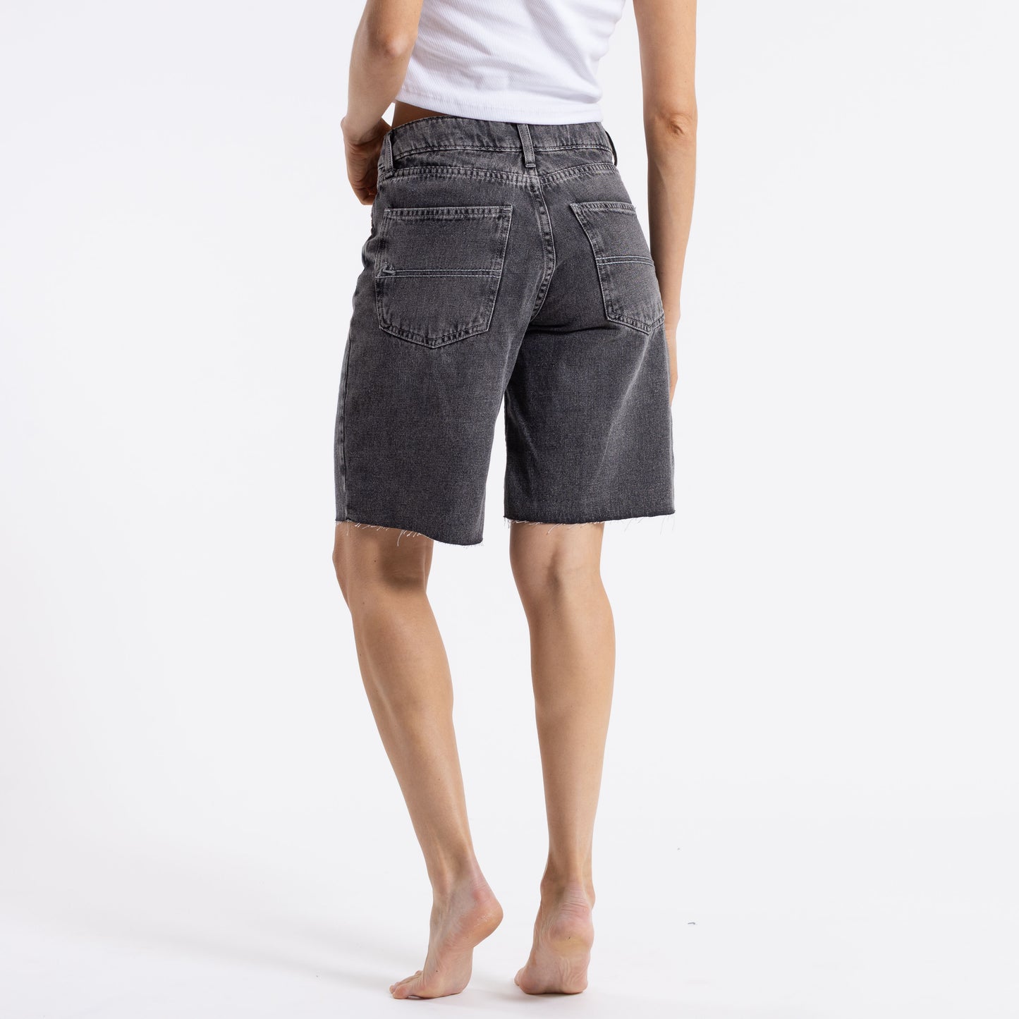 Bermuda Rusty Hilton Denim Jort Ld Stone Black