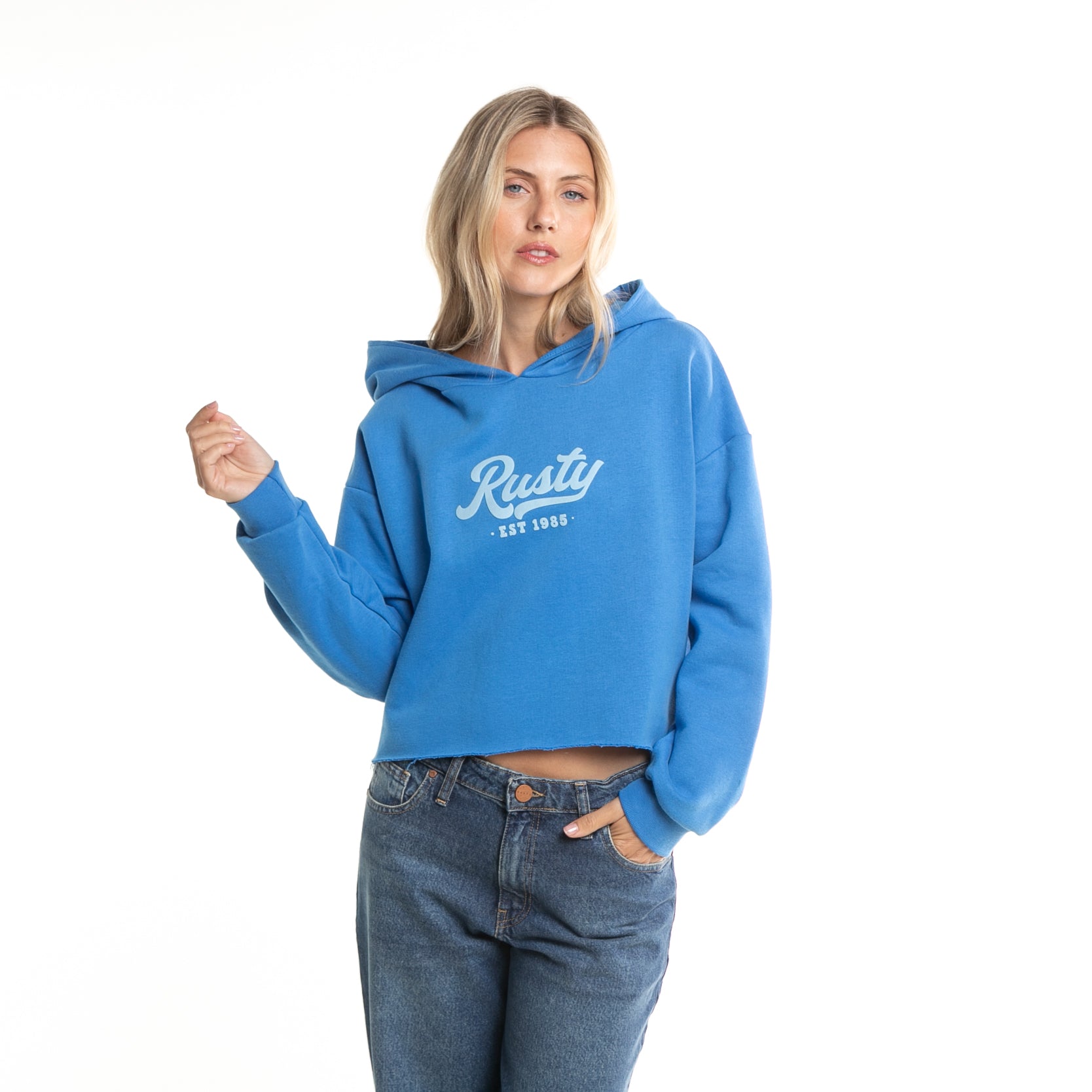 canguro_rusty_old_school_cropped_hood_ld_dazzling_blue#UF#DAZZLING BLUE