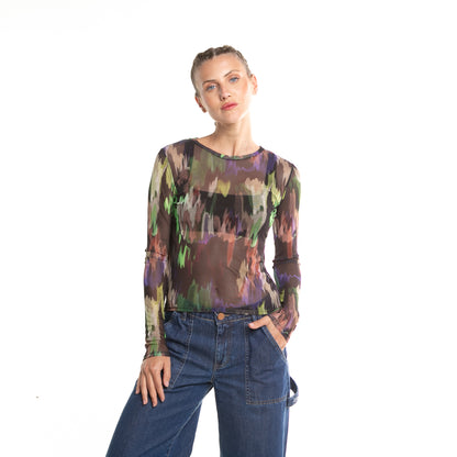 fashion_top_rusty_color_flash_ls_top_ld_black#BK#BLACK