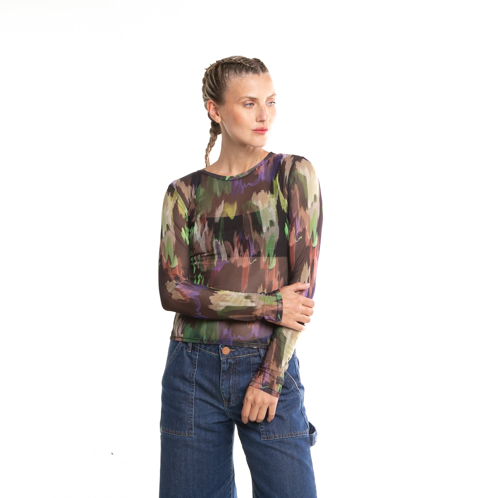 fashion_top_rusty_color_flash_ls_top_ld_black#BK#BLACK