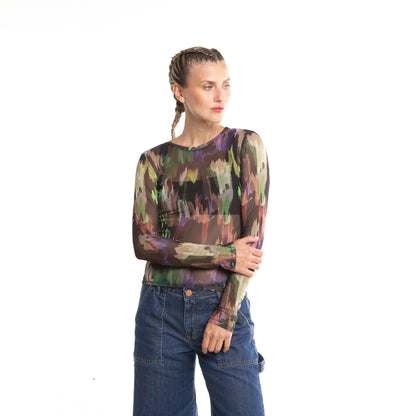 fashion_top_rusty_color_flash_ls_top_ld_black#BK#BLACK