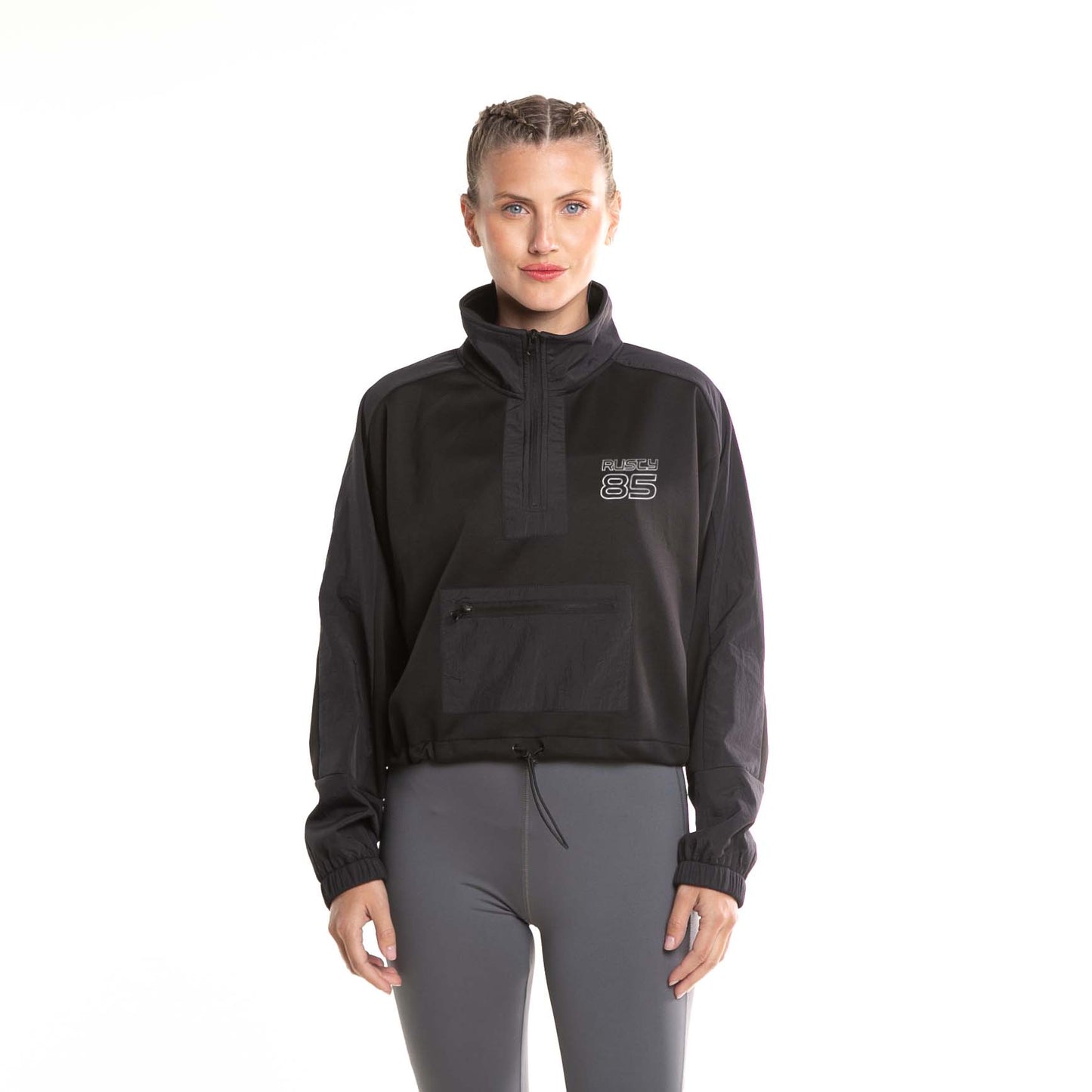 Buzo Rusty Logan Active Half Zip Suede Ld* Black