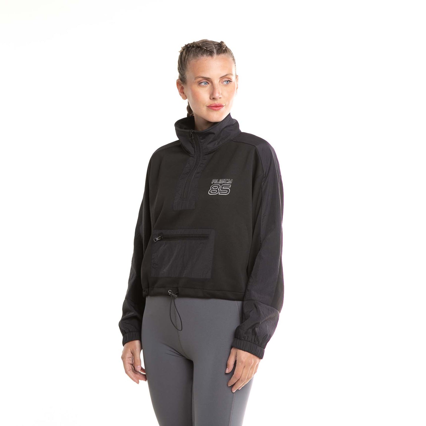 Buzo Rusty Logan Active Half Zip Suede Ld* Black