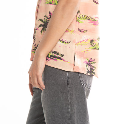 Camisa Mc Rusty Balnear Shirt Ld Mellow Peach