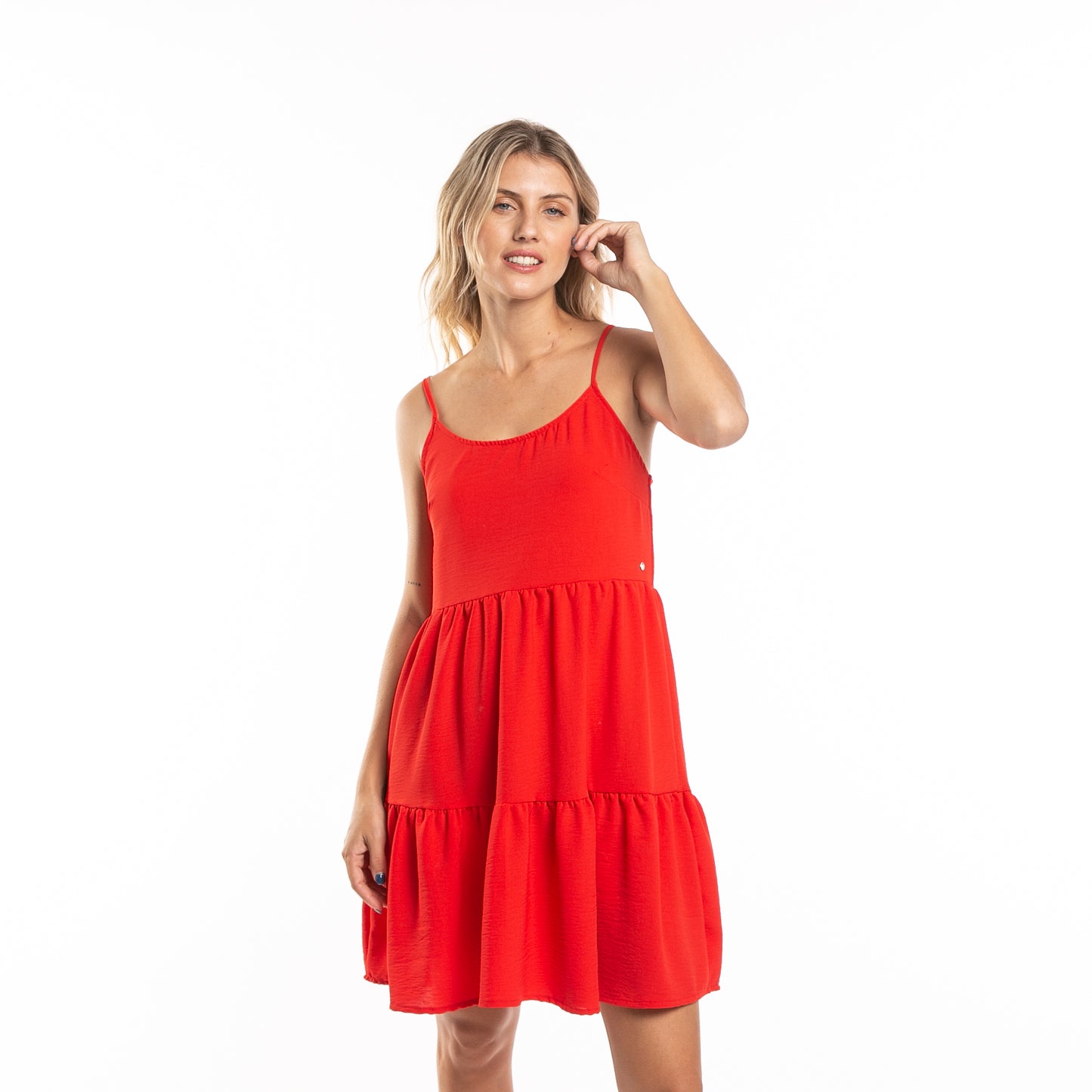 Vestido Rusty Heather Slip Radiant Red