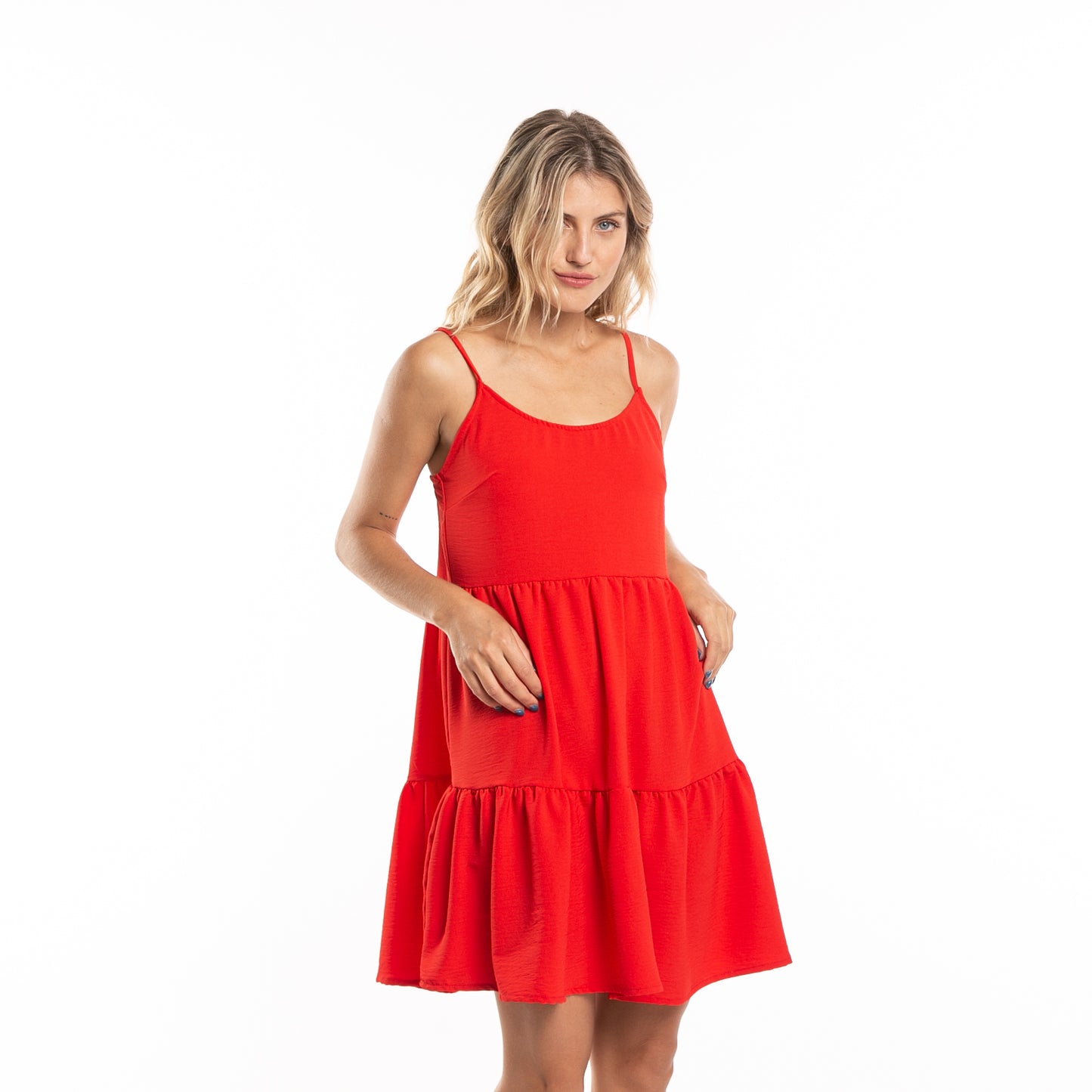Vestido Rusty Heather Slip Radiant Red