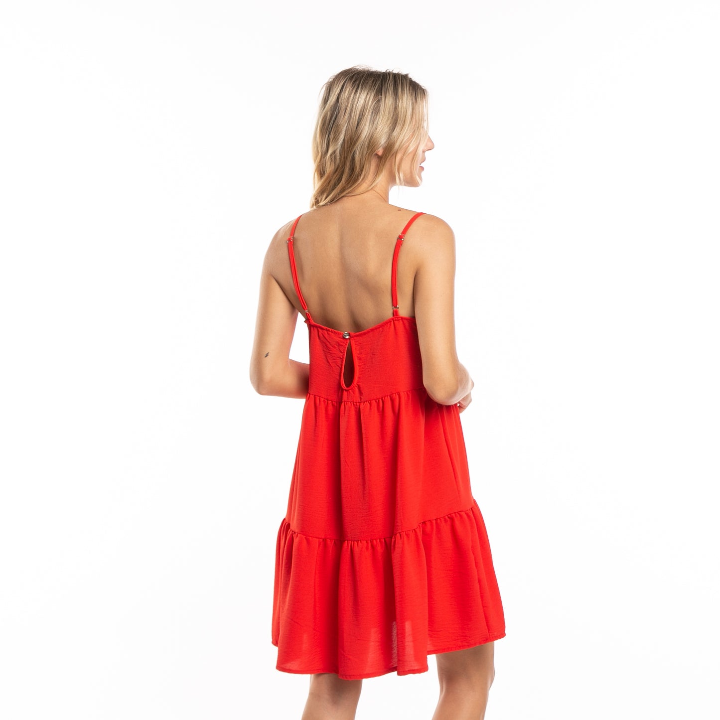 Vestido Rusty Heather Slip Radiant Red