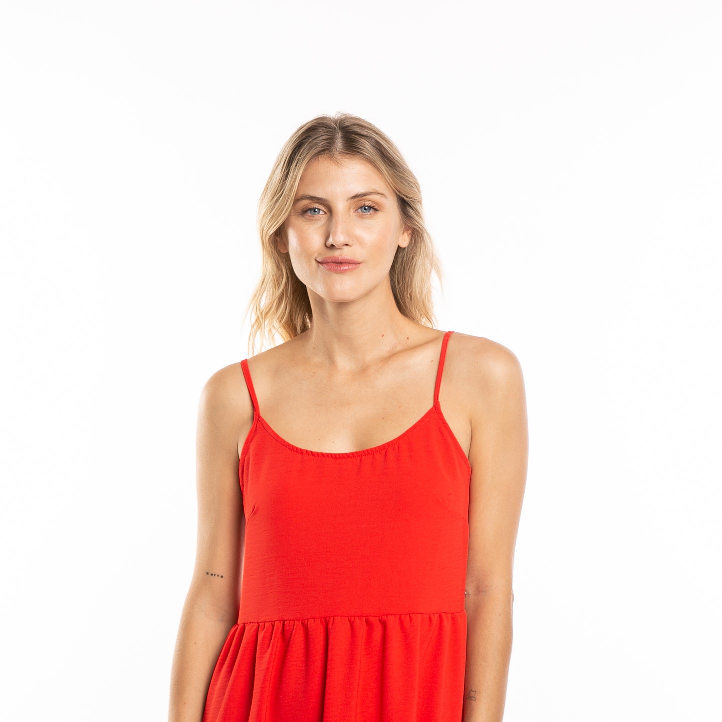 Vestido Rusty Heather Slip Radiant Red