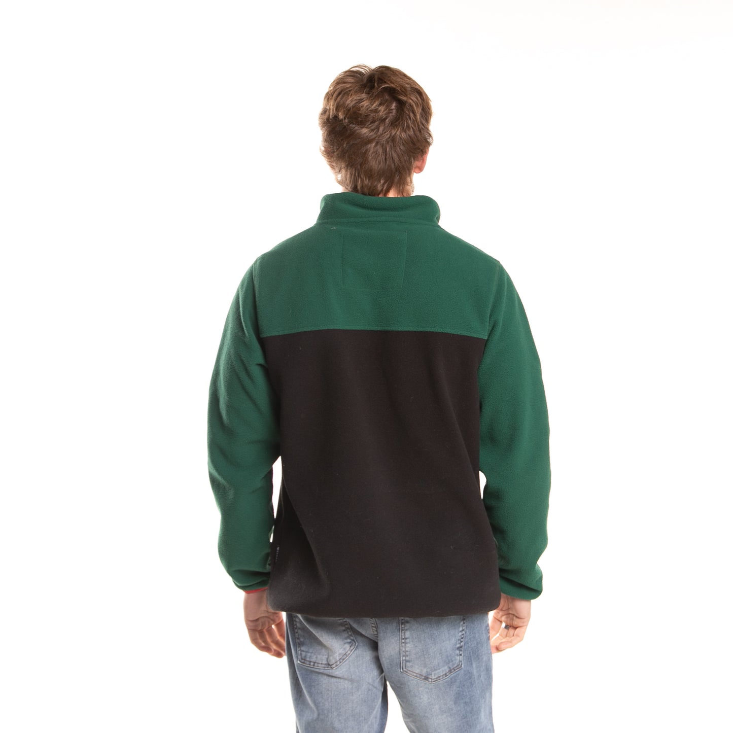 Buzo Rusty Acacias Polar 1/4 Button Crew Black/Deep Teal