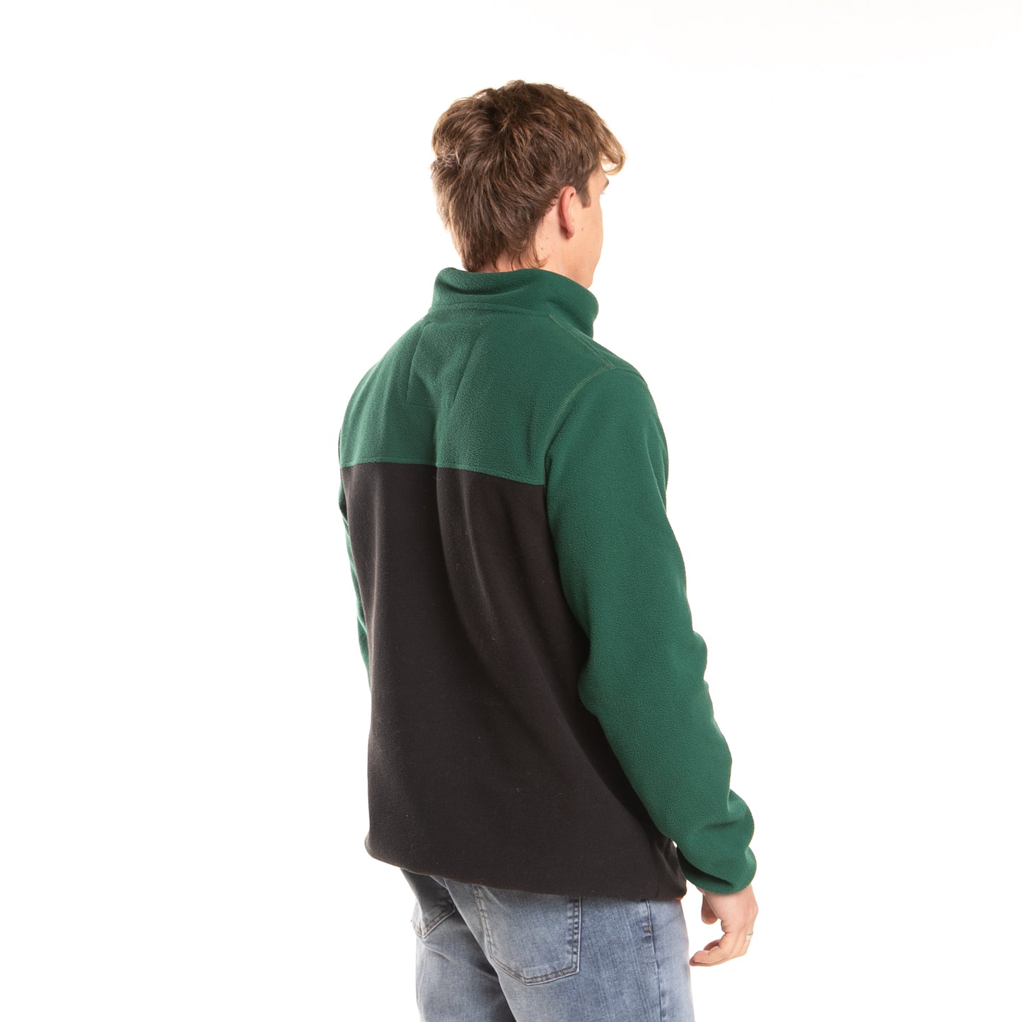 Buzo Rusty Acacias Polar 1/4 Button Crew Black/Deep Teal