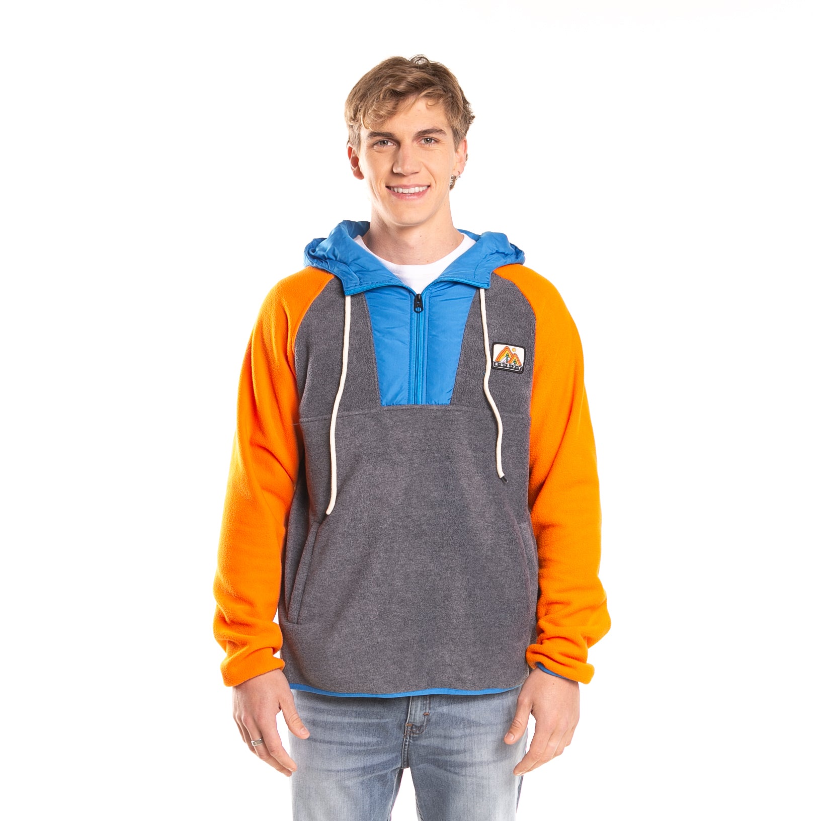canguro_rusty_wutang_hood_1_2_zip_grey_marle#BU#GREY MARLE