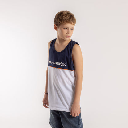 Musculosa Rusty Infinity Tank Jr White/Navy Blue
