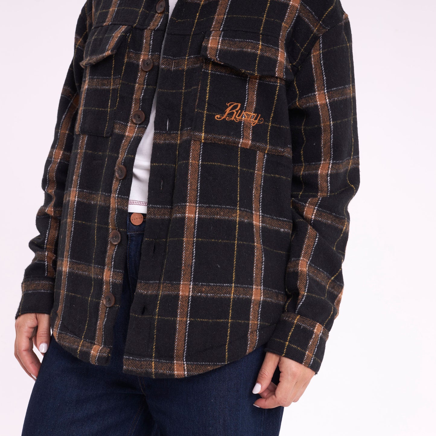 Camisa Ml Rusty In The City Ls Overshirt Ld Black