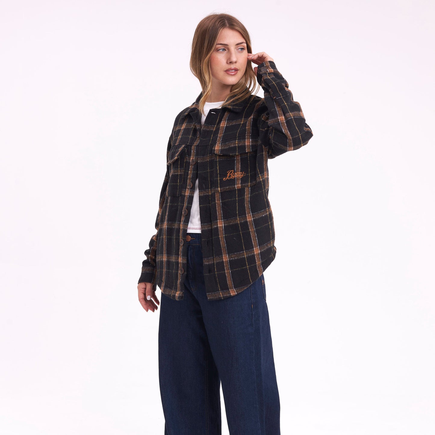 Camisa Ml Rusty In The City Ls Overshirt Ld Black