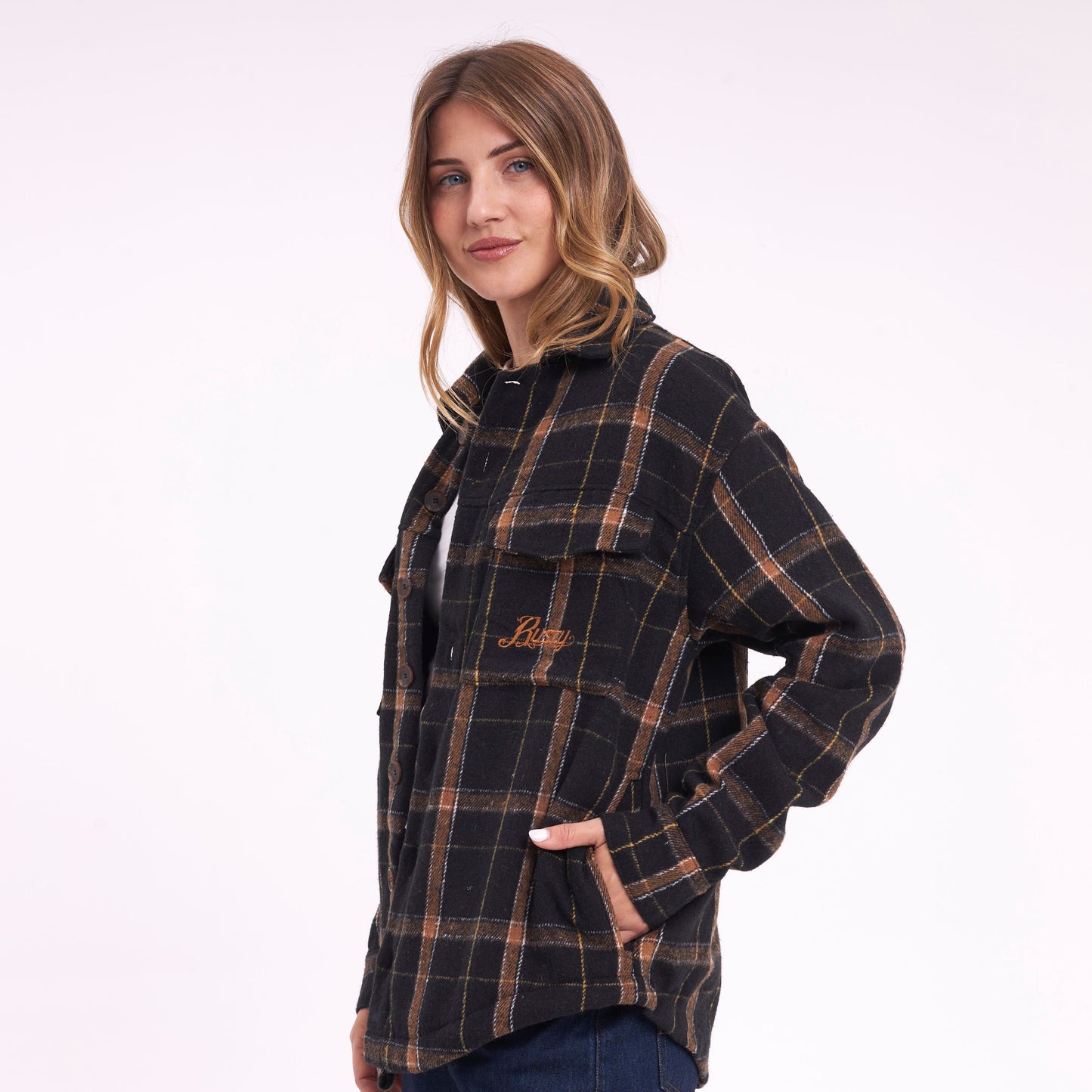 Camisa Ml Rusty In The City Ls Overshirt Ld Black