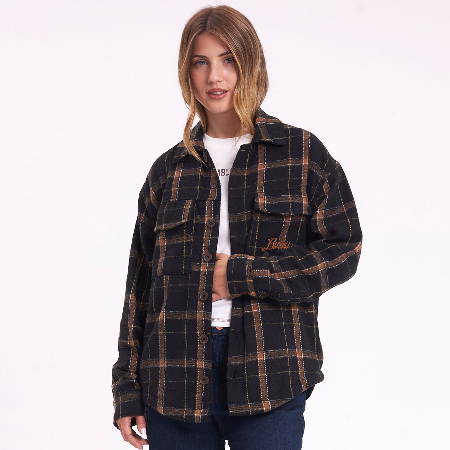 Camisa Ml Rusty In The City Ls Overshirt Ld Black