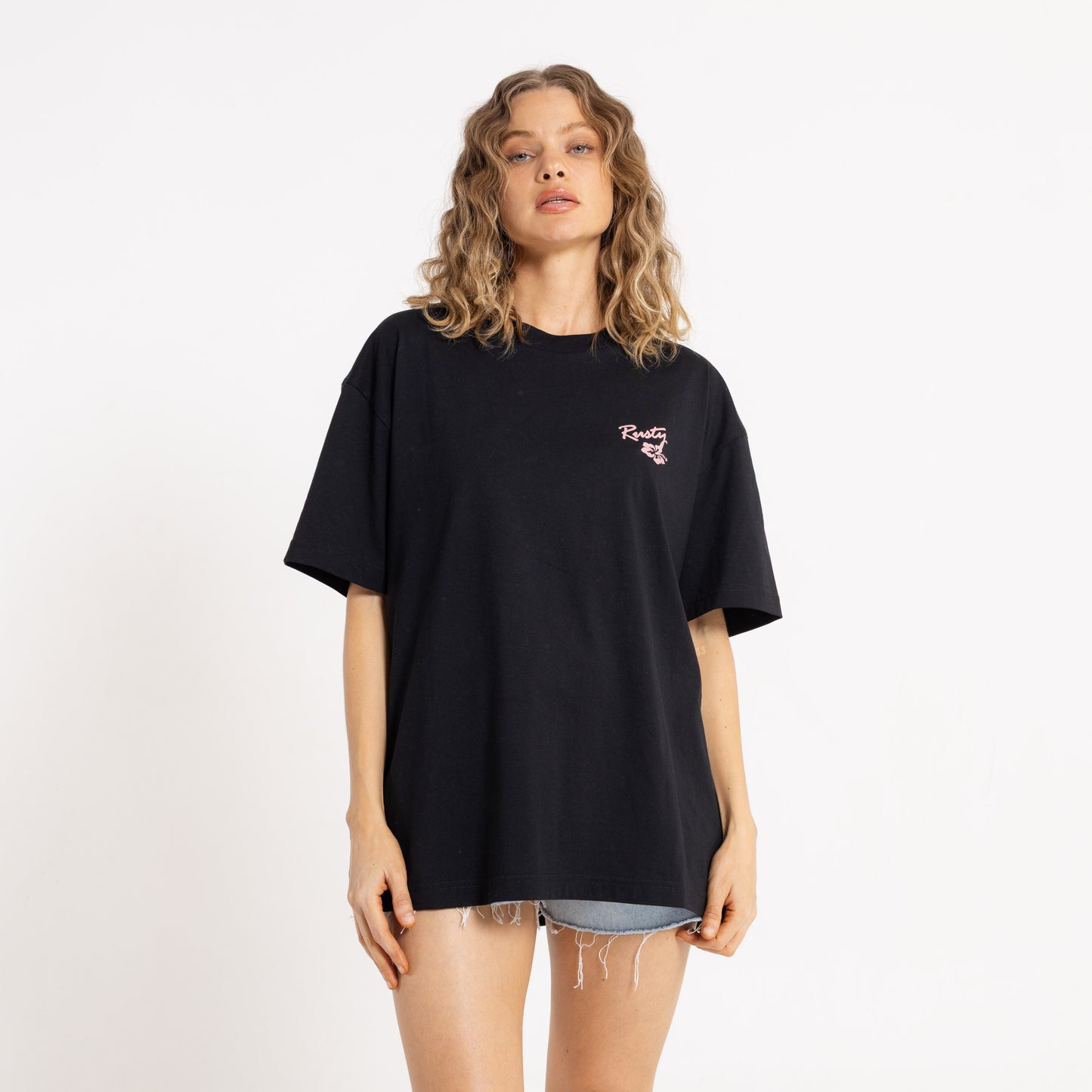 Remera Mc Rusty Jill Standard 2 Dye Relaxed Fit Tee Ld Black