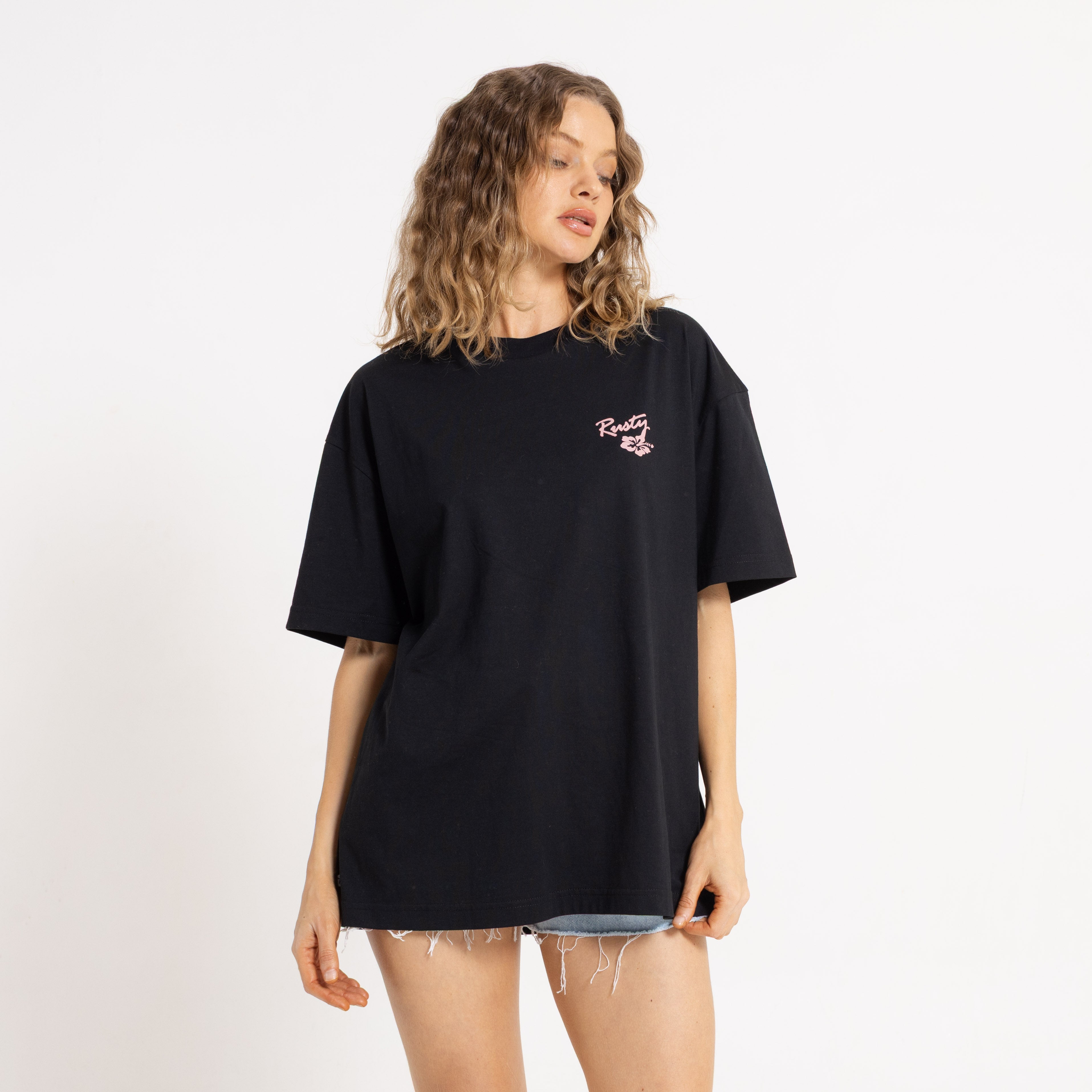 Remera Mc Rusty Jill Standard 2 Dye Relaxed Fit Tee Ld Black
