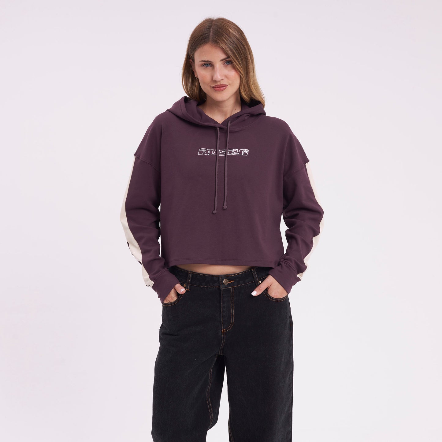 Canguro Rusty Karma Relaxed Crop Hood Ld Purple