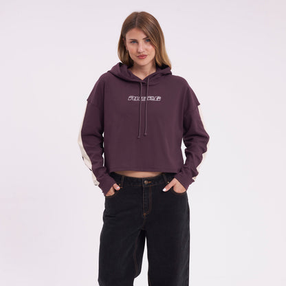 Canguro Rusty Karma Relaxed Crop Hood Ld Purple