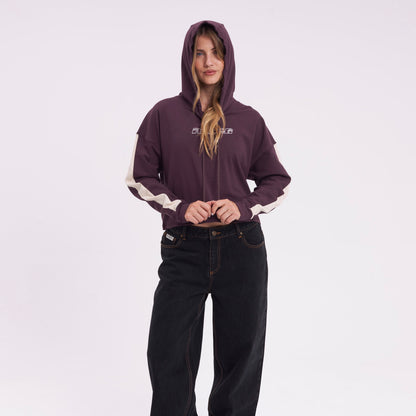Canguro Rusty Karma Relaxed Crop Hood Ld Purple