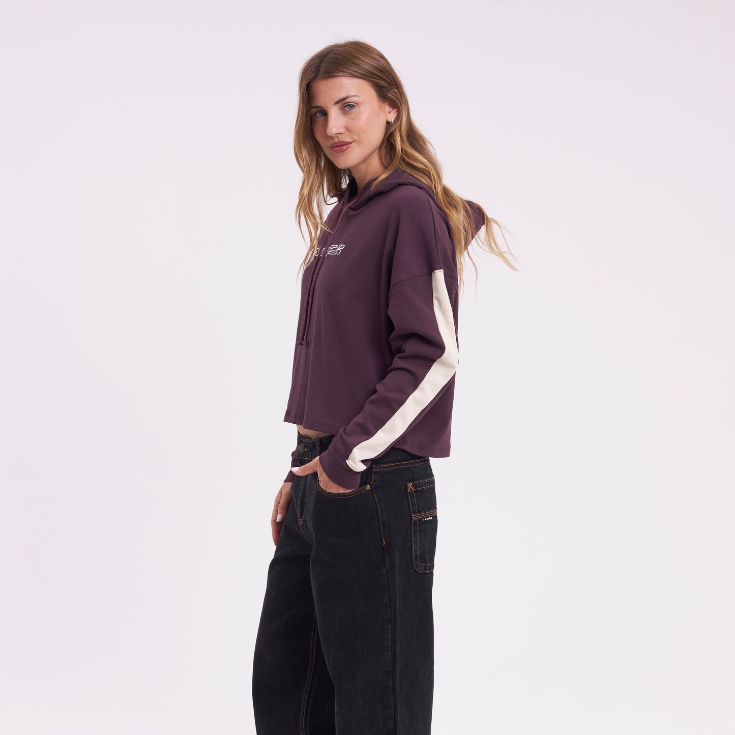 Canguro Rusty Karma Relaxed Crop Hood Ld Purple