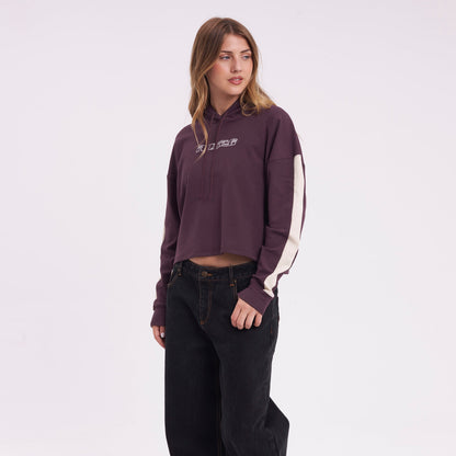 Canguro Rusty Karma Relaxed Crop Hood Ld Purple