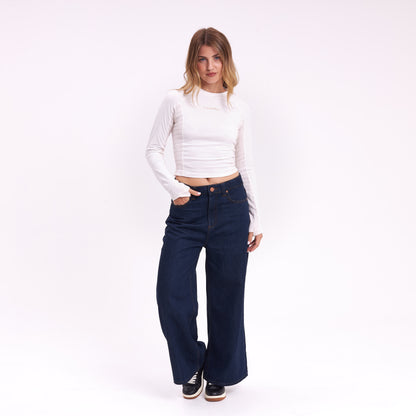 Fashion Top Rusty Kick Textured Ls Top Ld Ecru