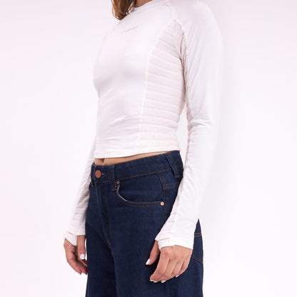 Fashion Top Rusty Kick Textured Ls Top Ld Ecru