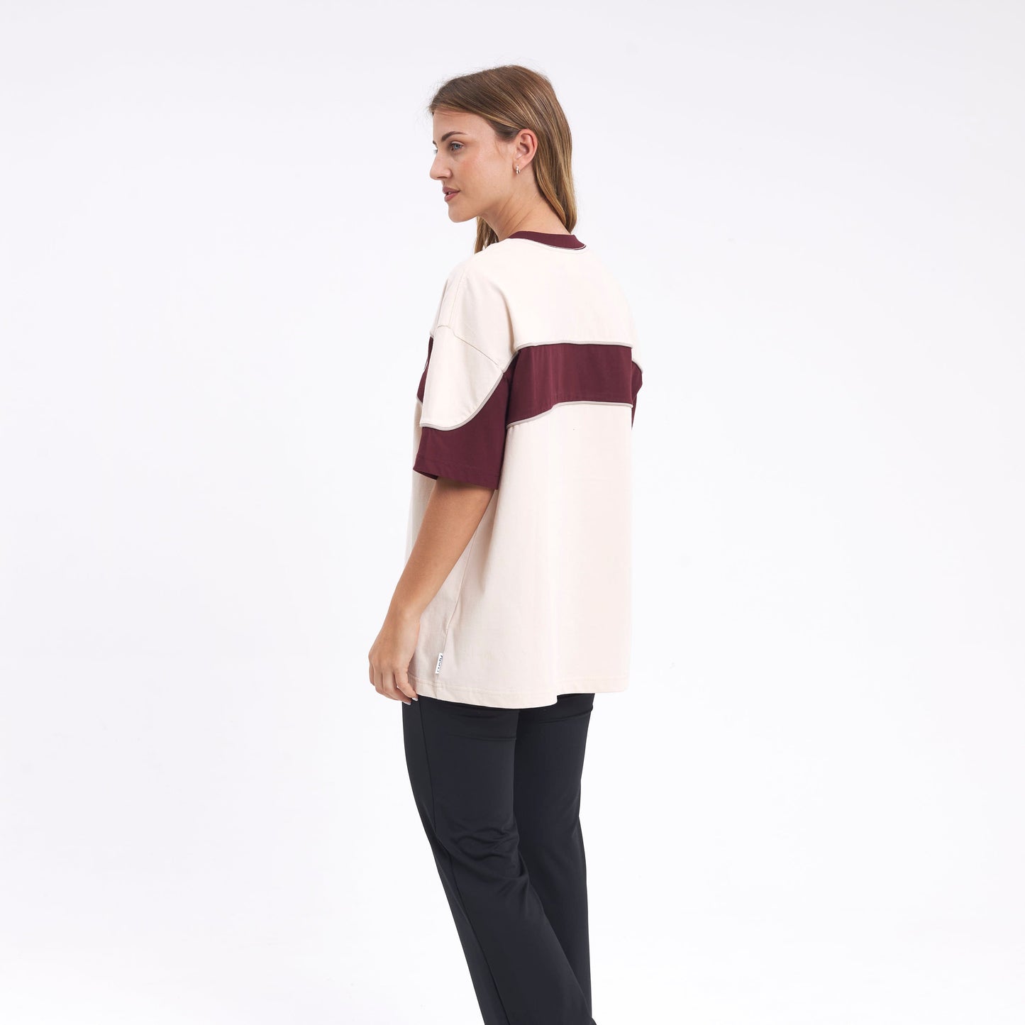 Remera Mc Rusty Kinetic Oversize Tee Cream/Burgundy