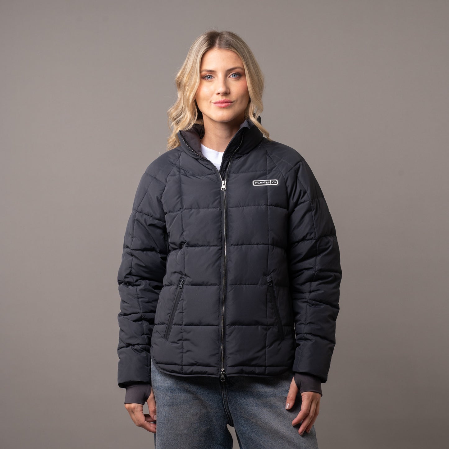 Campera Abrigo Rusty Kiss Me Puffer Coat Ld Carbon