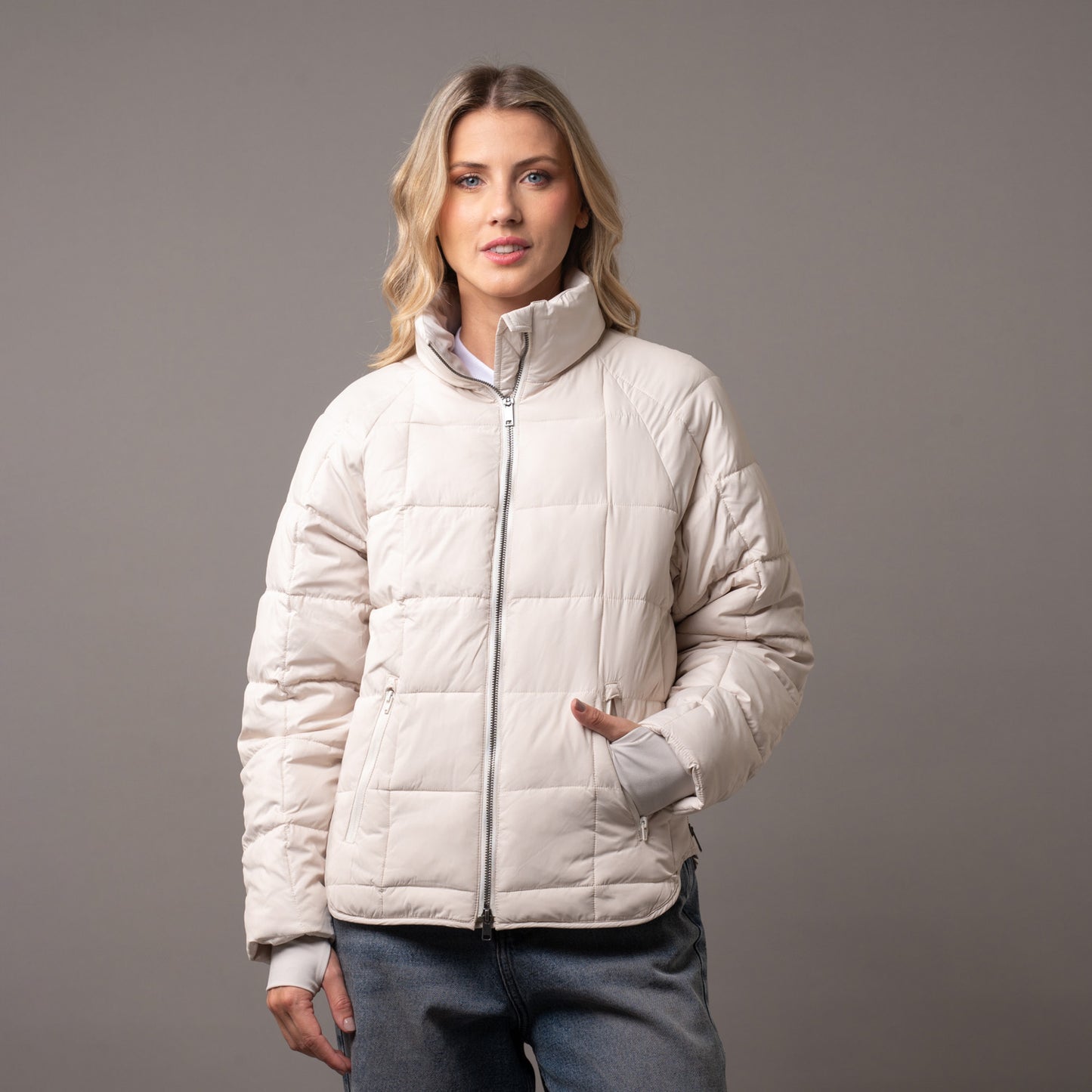 Campera Abrigo Rusty Kiss Me Puffer Coat Ld Off White