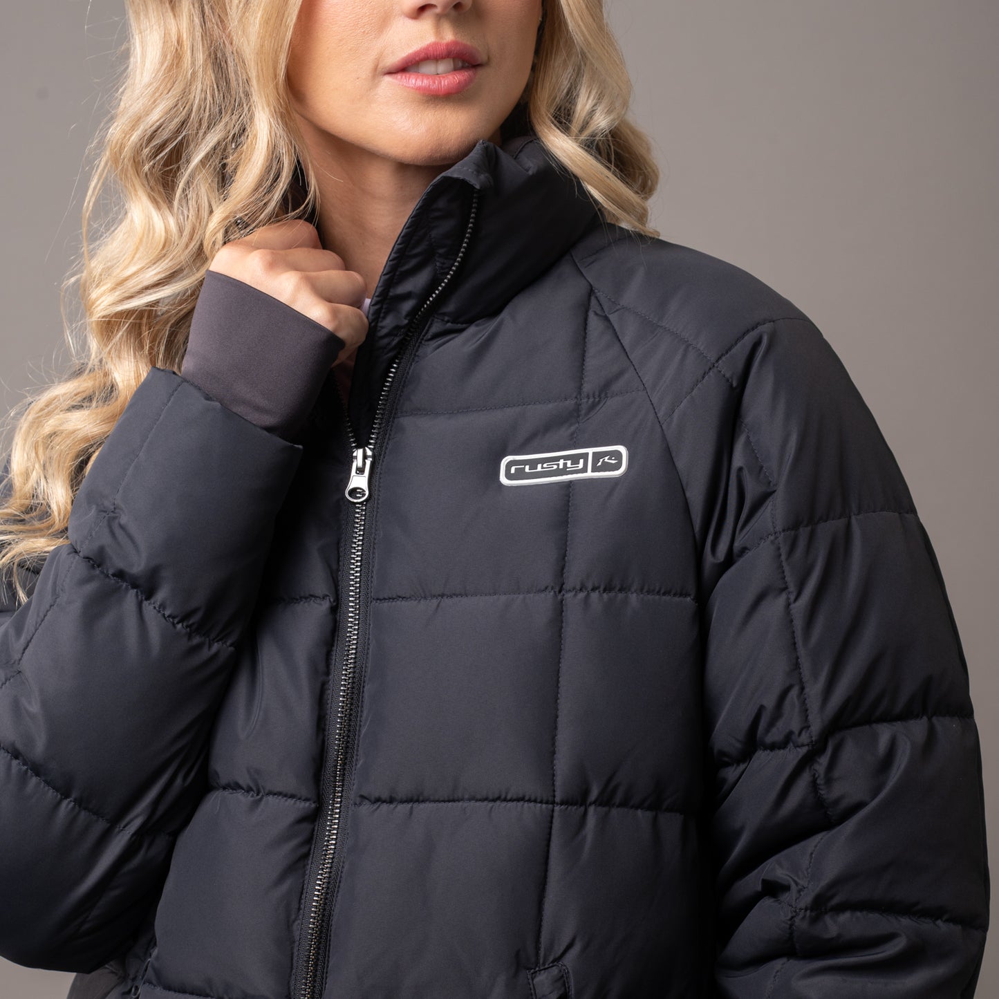 Campera Abrigo Rusty Kiss Me Puffer Coat Ld Carbon