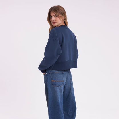 Buzo Rusty Le Mans Relaxed Crew Ld Navy