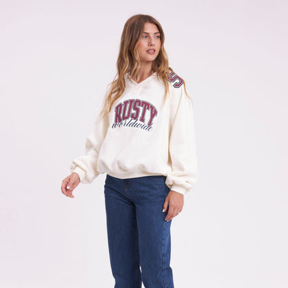 Buzo Rusty Lovefool V Neck Crop Crew Ld Egret