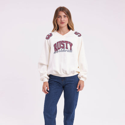 Buzo Rusty Lovefool V Neck Crop Crew Ld Egret