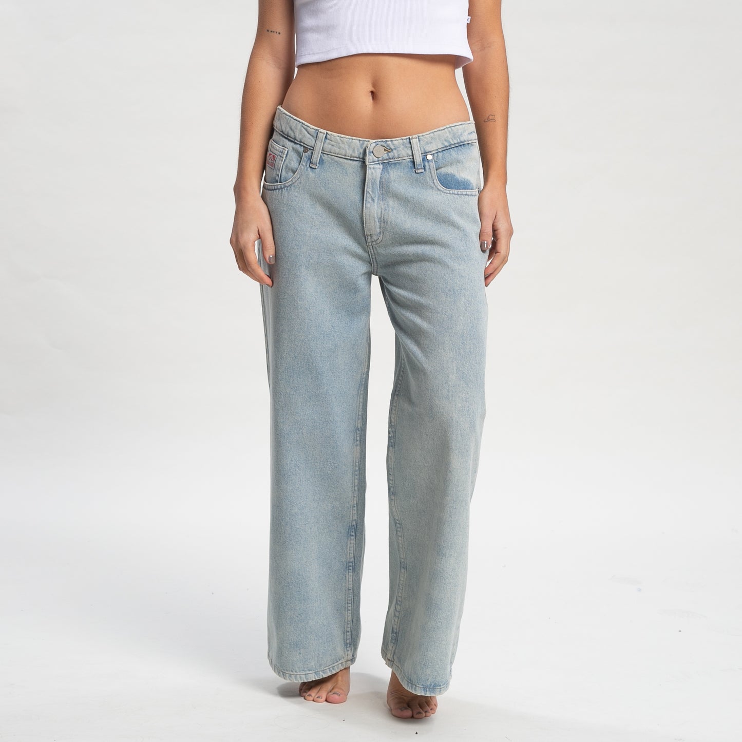 Jean Rusty Low Rise Super Wide Leg Denim Jean Ld Sky Blue