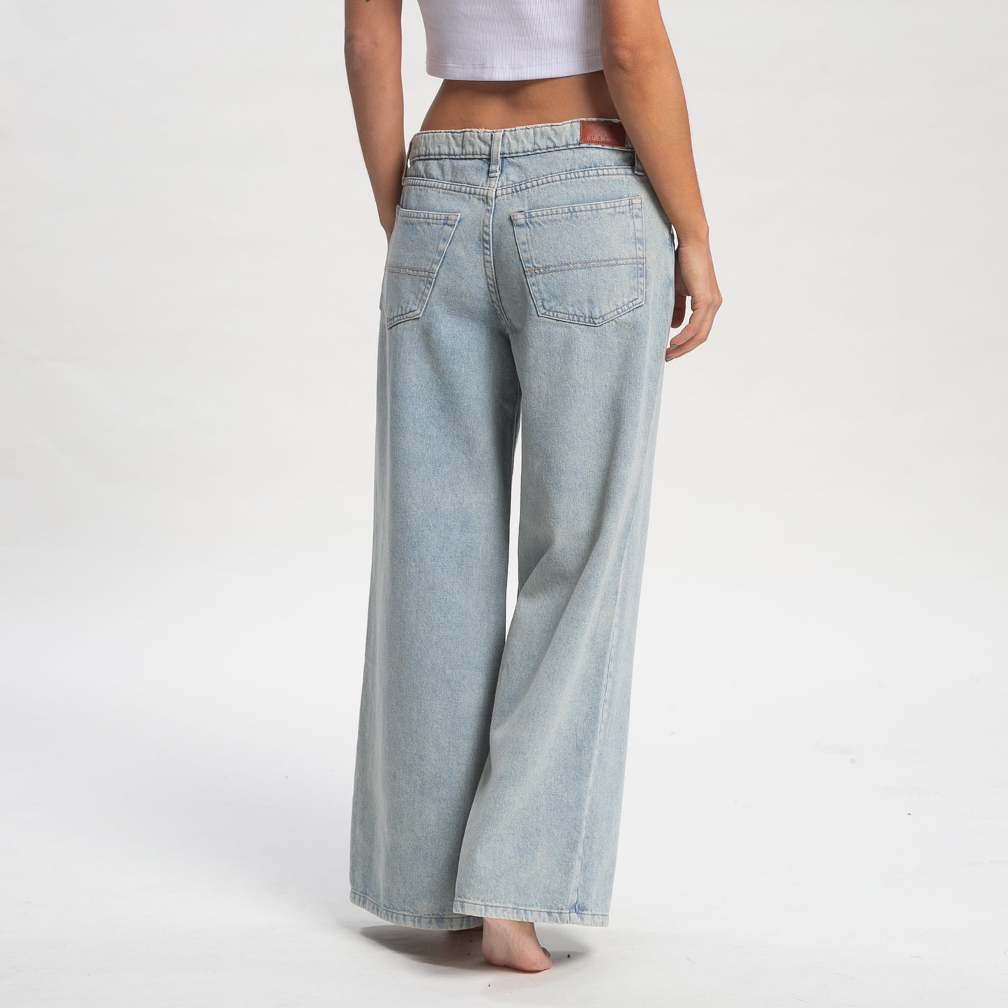 Jean Rusty Low Rise Super Wide Leg Denim Jean Ld Sky Blue