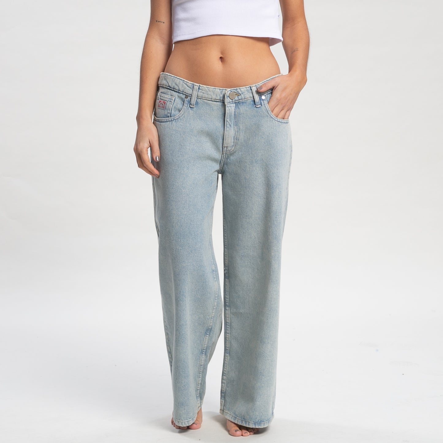 Jean Rusty Low Rise Super Wide Leg Denim Jean Ld Sky Blue