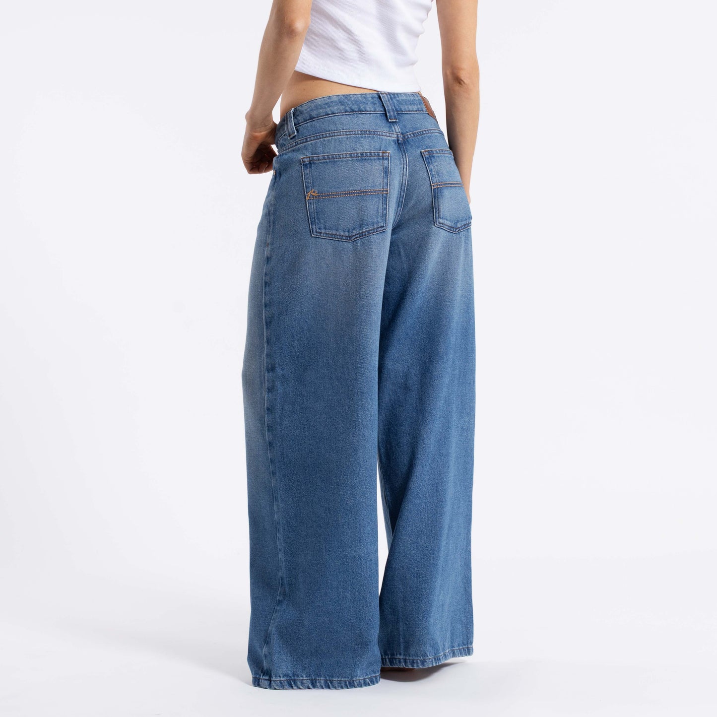 Jean Rusty Low Rise Super Wide Leg Jean Ld Middy Blue