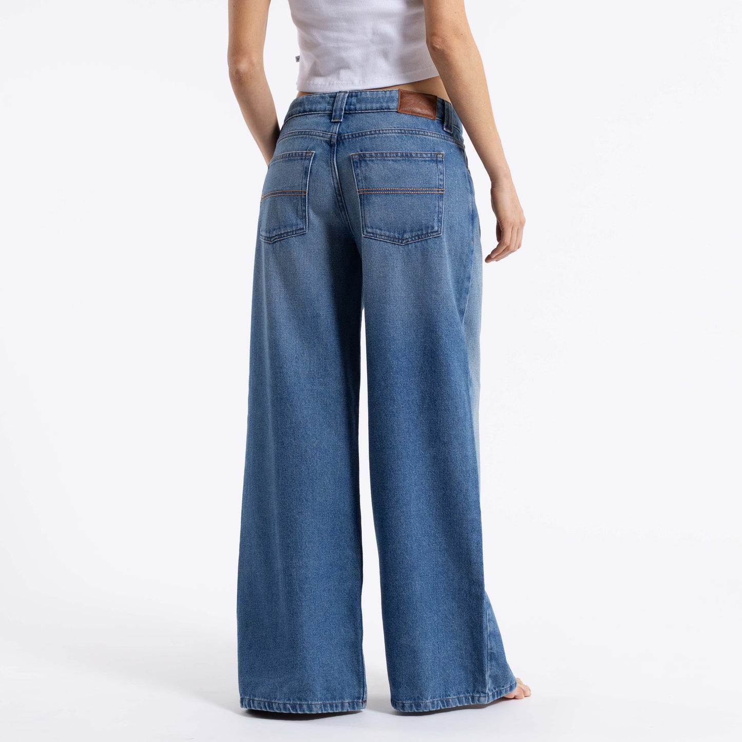 Jean Rusty Low Rise Super Wide Leg Jean Ld Middy Blue