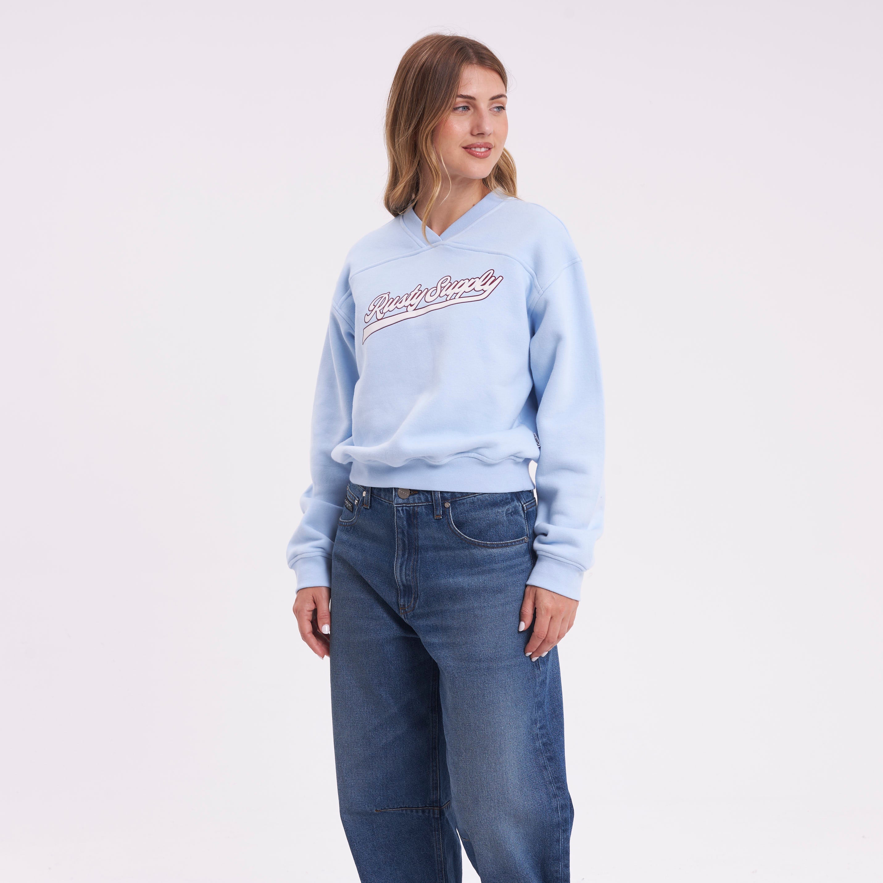 Buzo Rusty Magic Relaxed Crew Ld Retro Blue